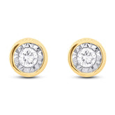 0.14ct 14k Yellow Gold Diamond Round Stud Earring